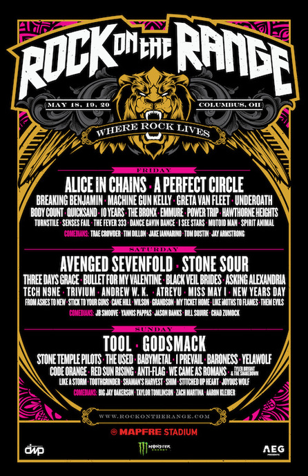 Rock On The Range Announces 2018 Lineup: Tool, Avenged Sevenfold, A Perfect  Circle + More